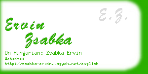 ervin zsabka business card